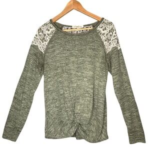 Rewind Sage Lace Knit Top Sweater Large